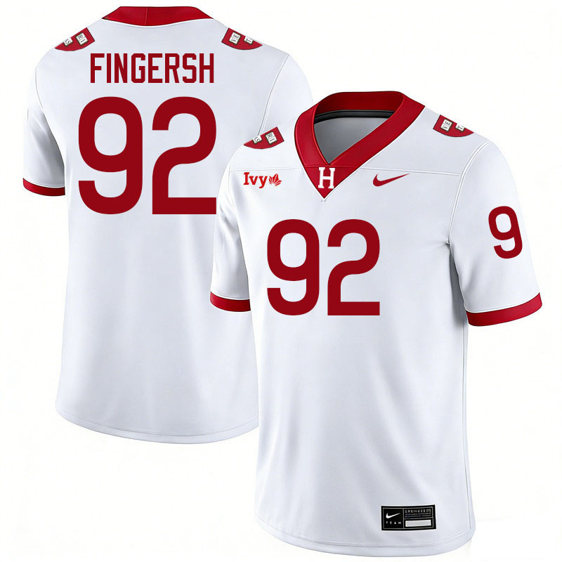 Harvard Crimson #92 Dylan Fingersh College Football Jerseys,Uniforms Stitched-White